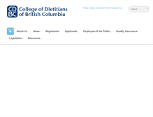 Tablet Screenshot of collegeofdietitiansofbc.org